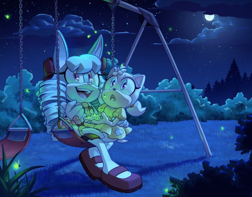 anya the rabbit and aura the hedgehog (original and 1 more) drawn by aideneye99
