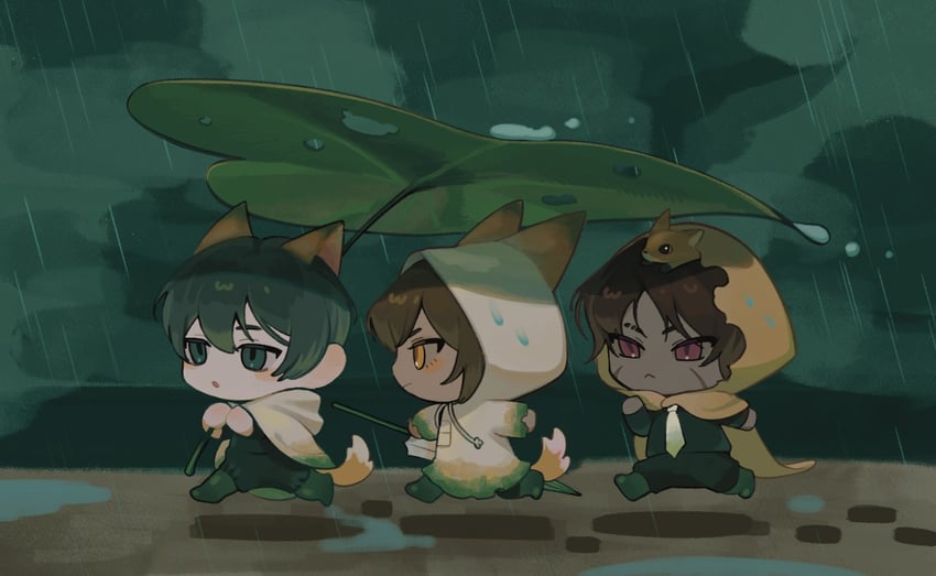 yi sang, heathcliff, and outis (project moon and 1 more) drawn by szztzzs