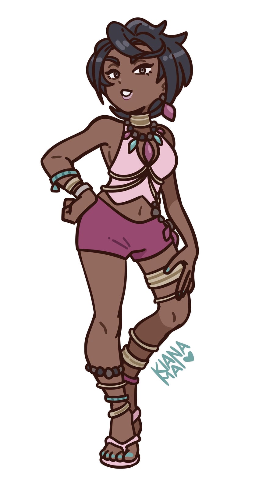 olivia (pokemon and 1 more) drawn by kiana_mai