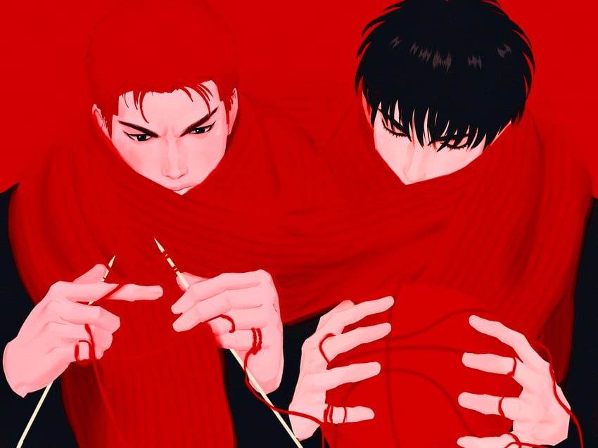 sakuragi hanamichi and rukawa kaede (slam dunk) drawn by pyogopyogoyum
