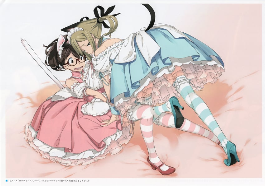 senomiya akiho and koujiro frau (robotics;notes) drawn by fukuda_tomonori