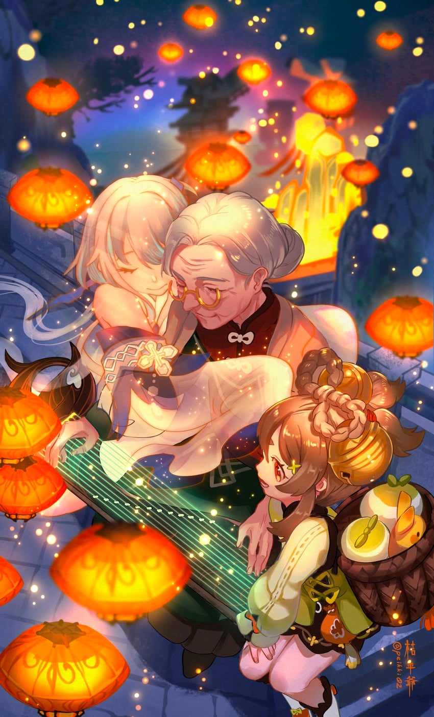 yaoyao, yuegui, guizhong, and madame ping (genshin impact) drawn by kippeijii