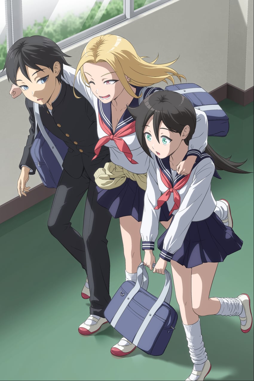 kuroki tomoko's mother, yoshida masaki's mother, and kuroki tomoko's father (watashi ga motenai no wa dou kangaetemo omaera ga warui!) drawn by ichikawa_masahiro