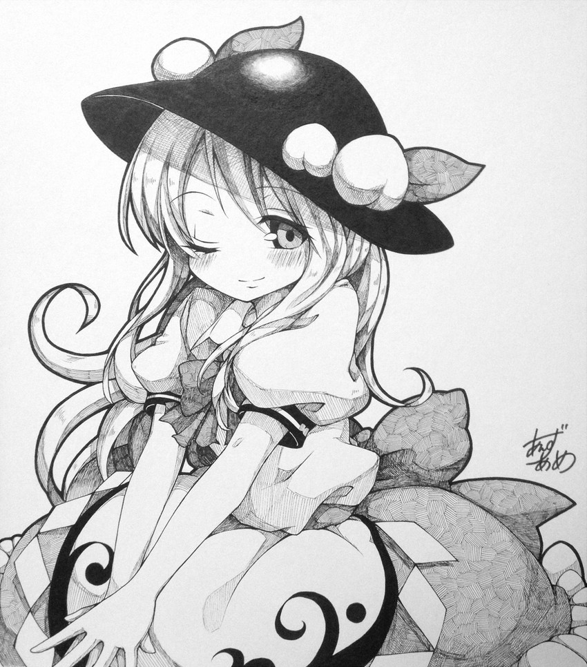hinanawi tenshi (touhou) drawn by anzu_ame