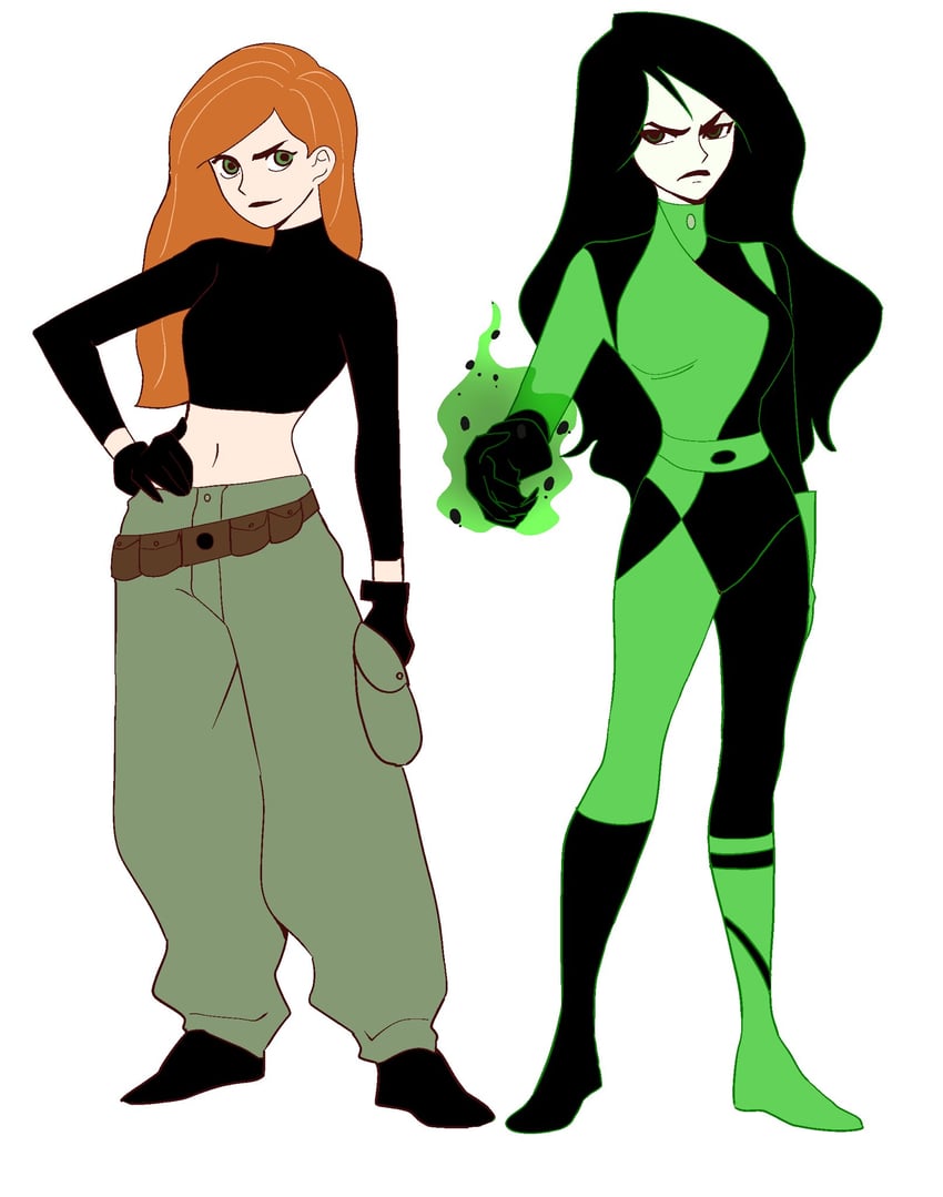shego and kim possible (kim possible) drawn by inu_draw