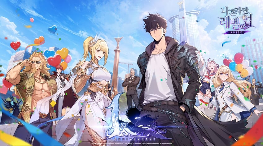 sung jin-woo, igris, choi jong-in, amamiya mirei, thomas andre, and 1 more (solo leveling and 1 more)