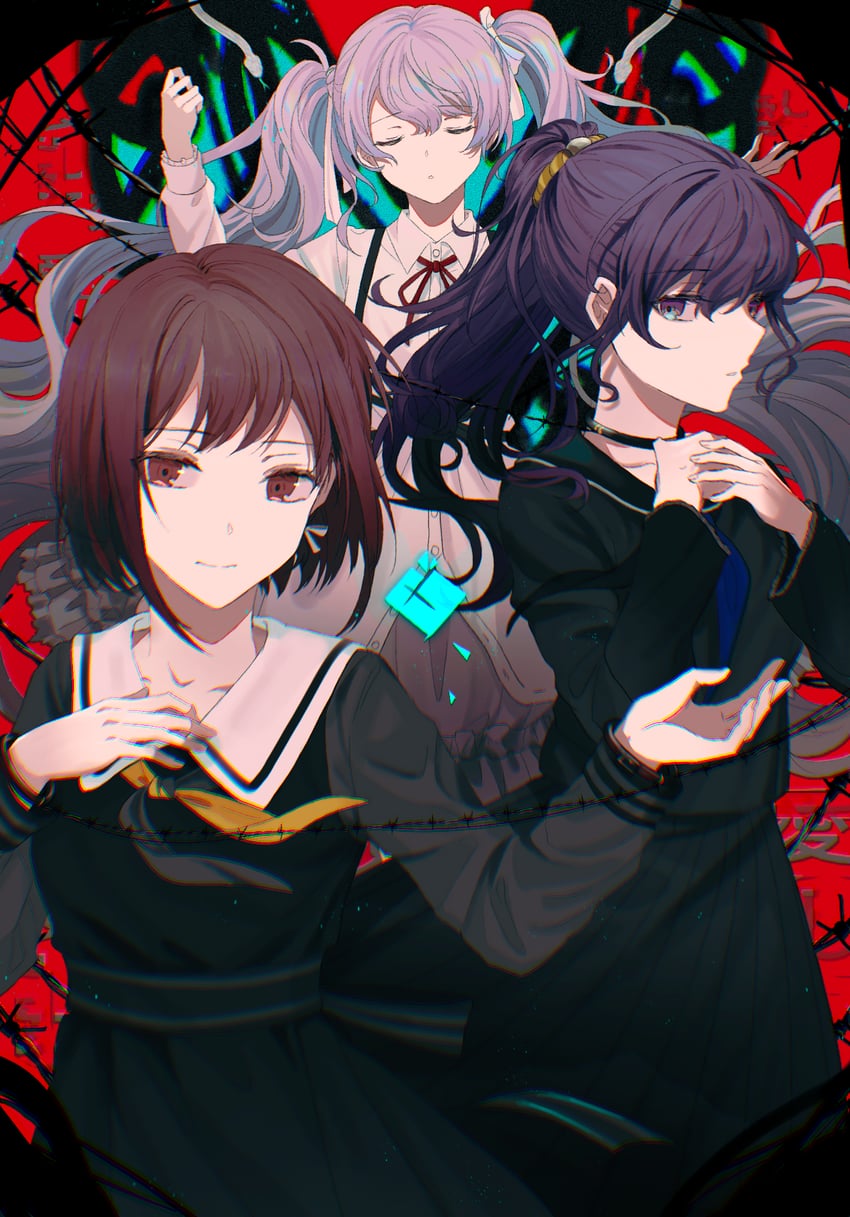 hatsune miku, asahina mafuyu, shinonome ena, and 25-ji miku (vocaloid and 2 more) drawn by ye_(pixiv4862539)