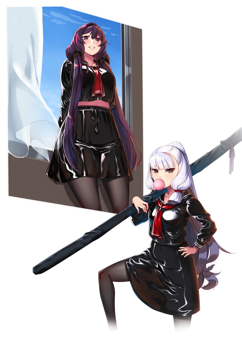 murakumo, female admiral, and hie (kantai collection) drawn by hiememiko