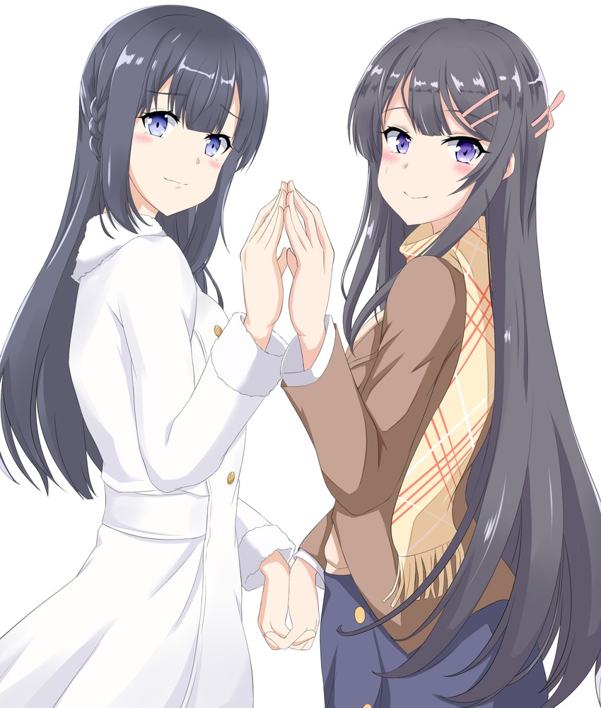 sakurajima mai and makinohara shouko (seishun buta yarou) drawn by ainna_(kekai)
