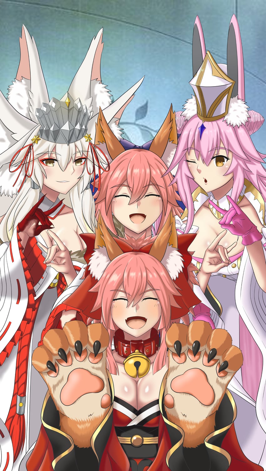 tamamo, tamamo no mae, tamamo cat, and koyanskaya (fate and 1 more) drawn by wish_man