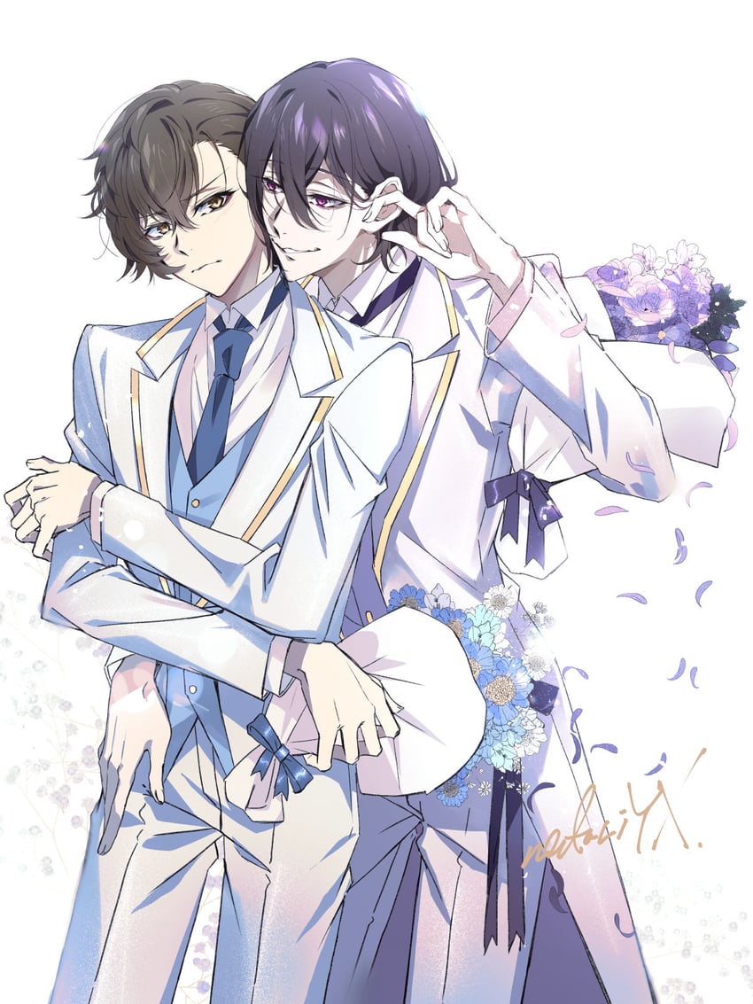 dazai osamu and fyodor dostoyevsky (bungou stray dogs) drawn by natoriyakitorix