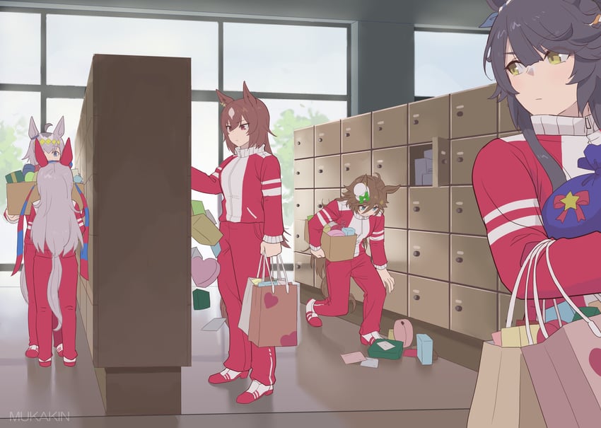 oguri cap, tamamo cross, sirius symboli, mr. c.b., and narita brian (umamusume) drawn by mukakin
