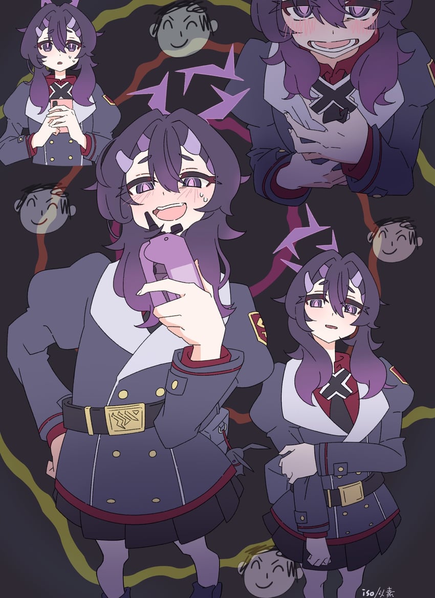 sensei, doodle sensei, and haruka (blue archive and 1 more) drawn by iso_999