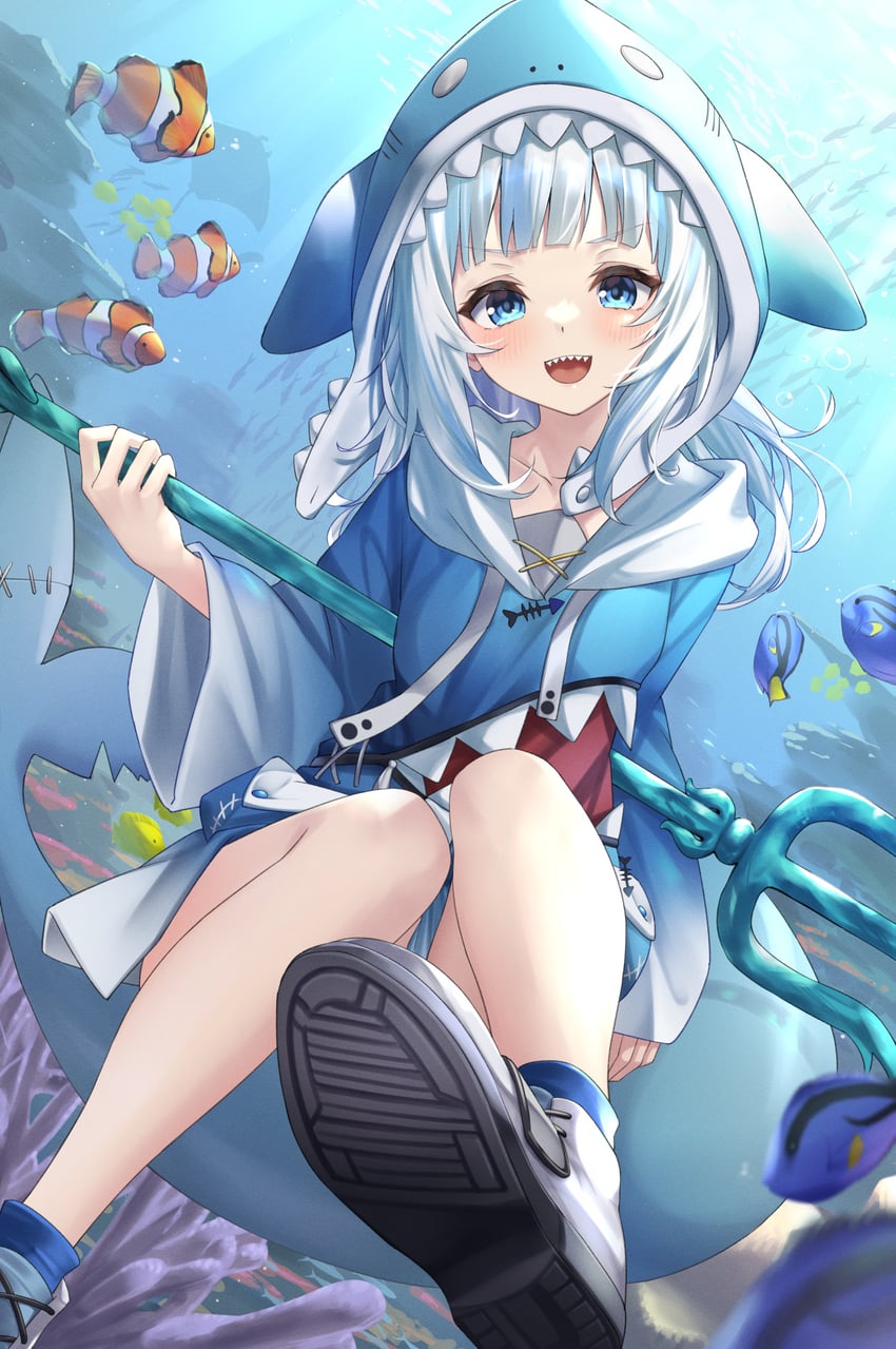 gawr gura (hololive and 1 more) drawn by tsurupy