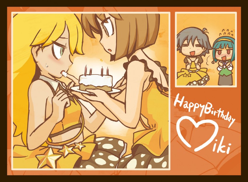 hoshii miki, kikuchi makoto, hagiwara yukiho, and otonashi kotori (idolmaster and 2 more) drawn by riyo_(lyomsnpmp)