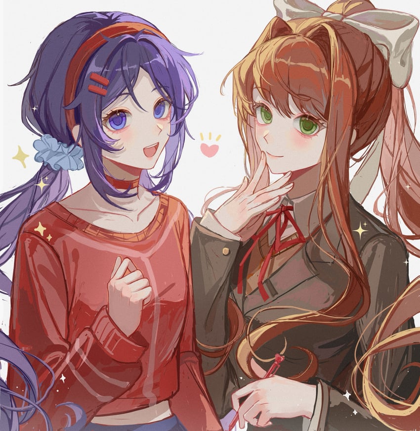 monika, mita, and crazy mita (doki doki literature club and 1 more) drawn by jing_qiu123