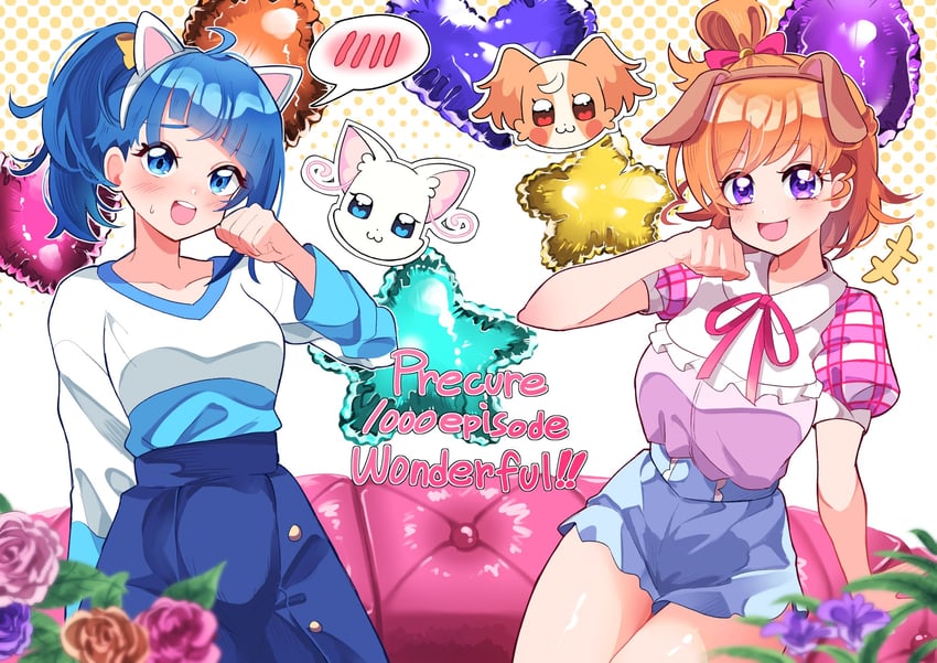 sora harewataru, asahina mirai, nekoyashiki yuki, and inukai komugi (precure and 3 more) drawn by i-nn