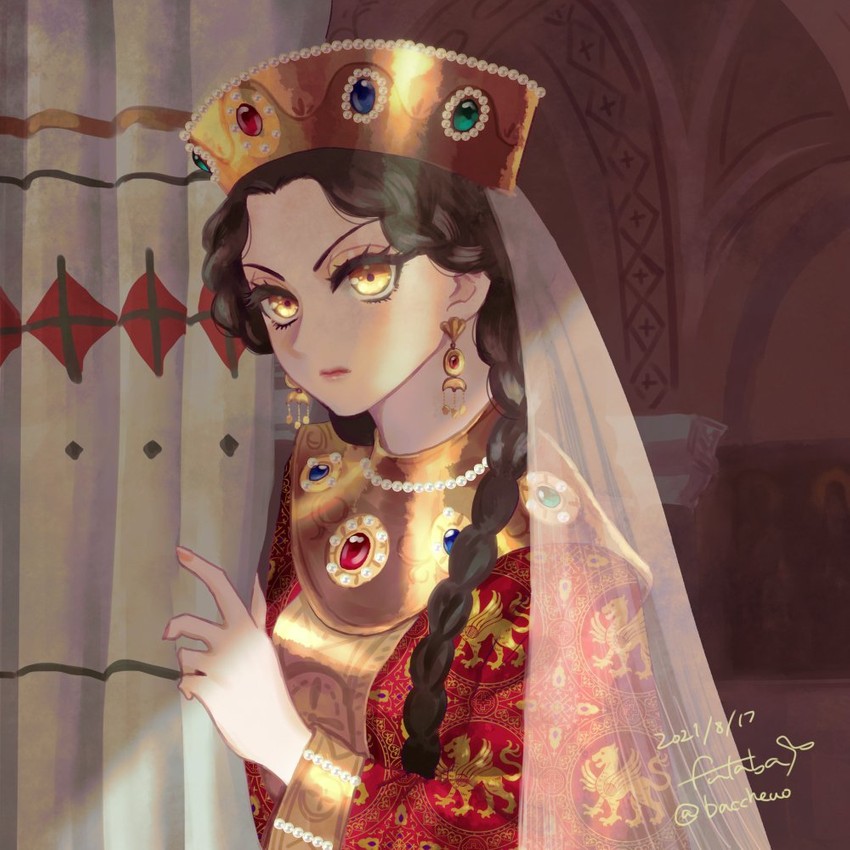 anna komnene (real life and 1 more) drawn by satou_futaba_(loose_leaf)