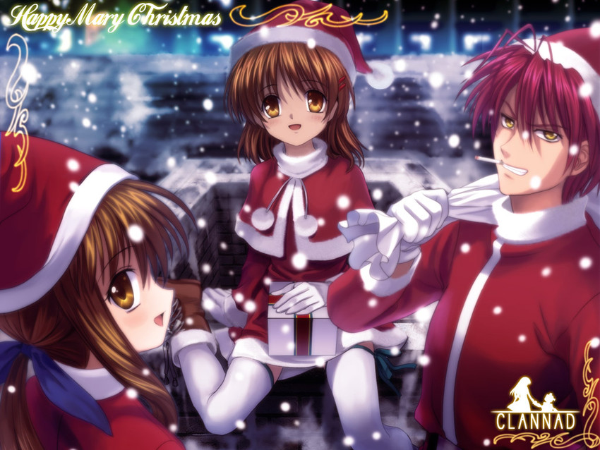 furukawa nagisa, furukawa sanae, and furukawa akio (clannad) drawn by mutsuki_(moonknives)