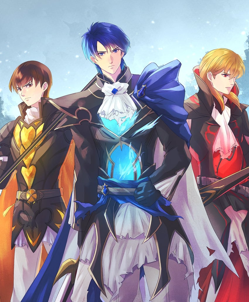 sigurd, quan, and eldigan (fire emblem and 2 more) drawn by riou_(pooh920)