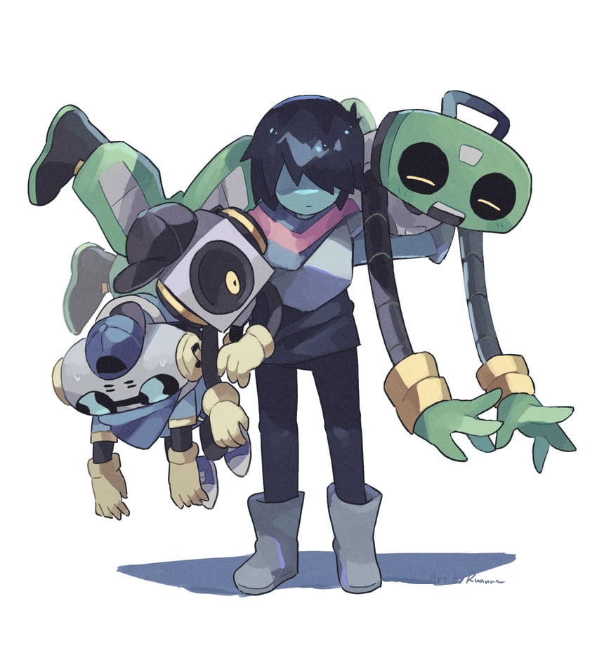kris, k k, sweet, and cap'n (deltarune) drawn by ruannu