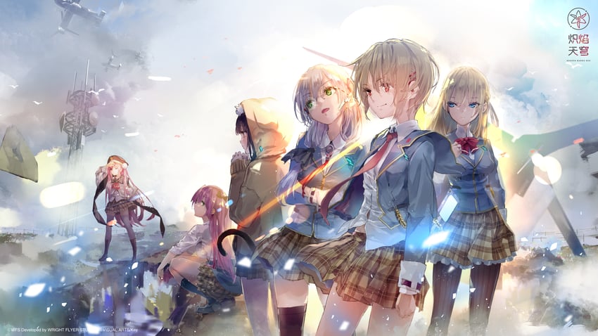 kayamori ruka, izumi yuki, asakura karen, toujou tsukasa, aikawa megumi, and 1 more (heaven burns red)