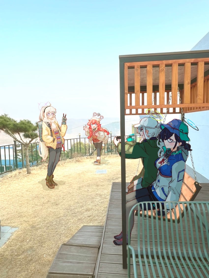 maki, hare, chihiro, and kotama (blue archive) drawn by dro_(eveveb_414)