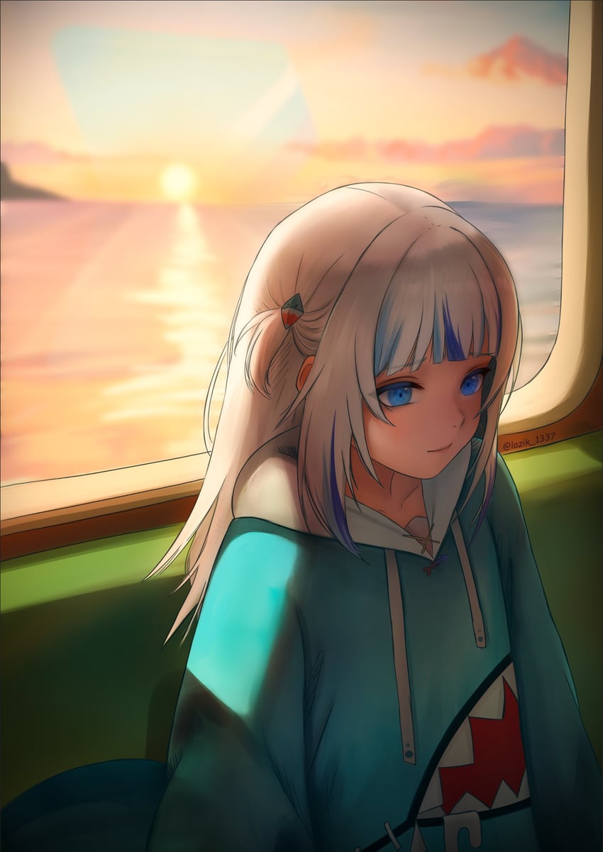 gawr gura (hololive and 1 more) drawn by lazik_1337