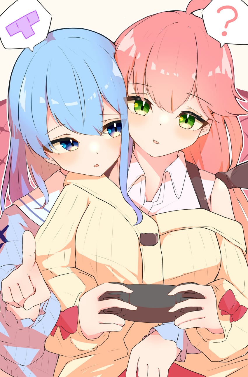 hoshimachi suisei and sakura miko (hololive) drawn by seele_(chanseele0128)