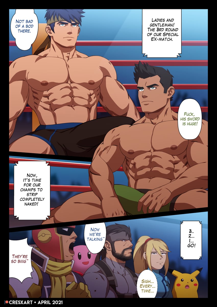 pikachu, kirby, samus aran, ike, solid snake, and 2 more (pokemon and 8 more) drawn by crestren