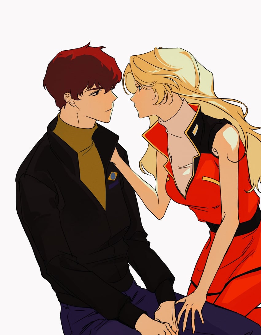 amuro ray and quattro bajeena (gundam and 1 more) drawn by chuingonggong