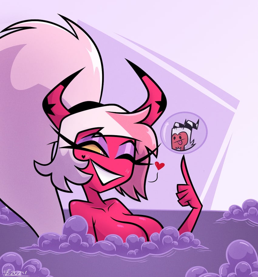 verosika mayday and mexican64's impsona (helluva boss) drawn by mexican64