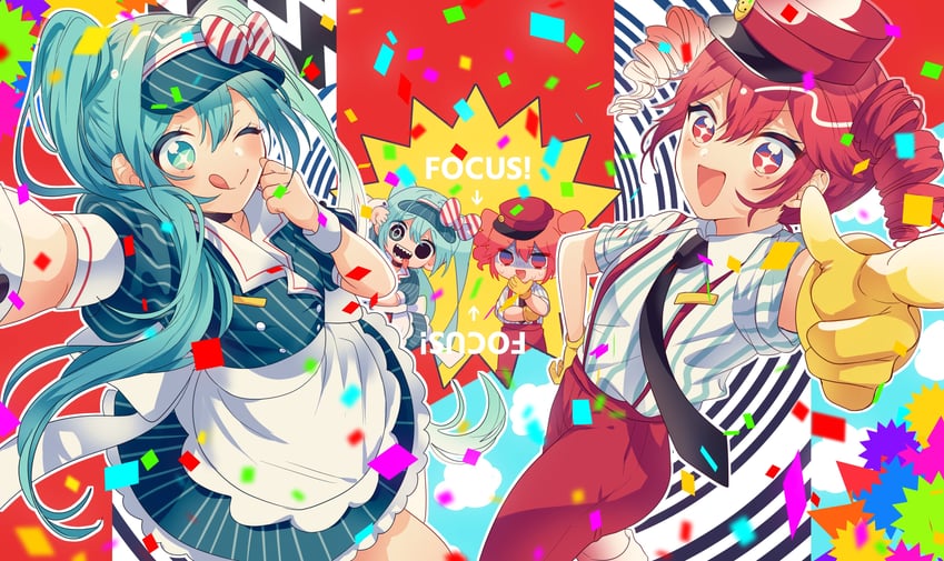 hatsune miku and kasane teto (vocaloid and 2 more) drawn by 02_hhanaoka