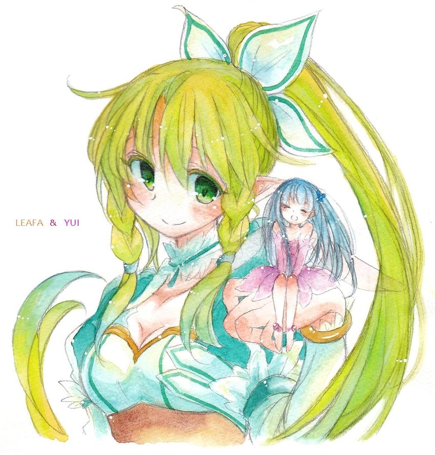 leafa and yui (sword art online) drawn by fina_(sa47rin5)