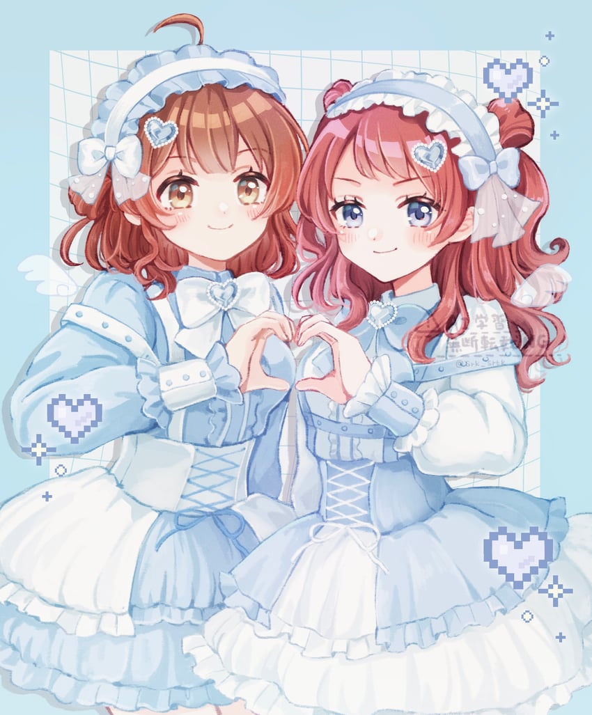 hanami ume and hanami saki (idolmaster and 1 more) drawn by shirako_(srk_srtk)