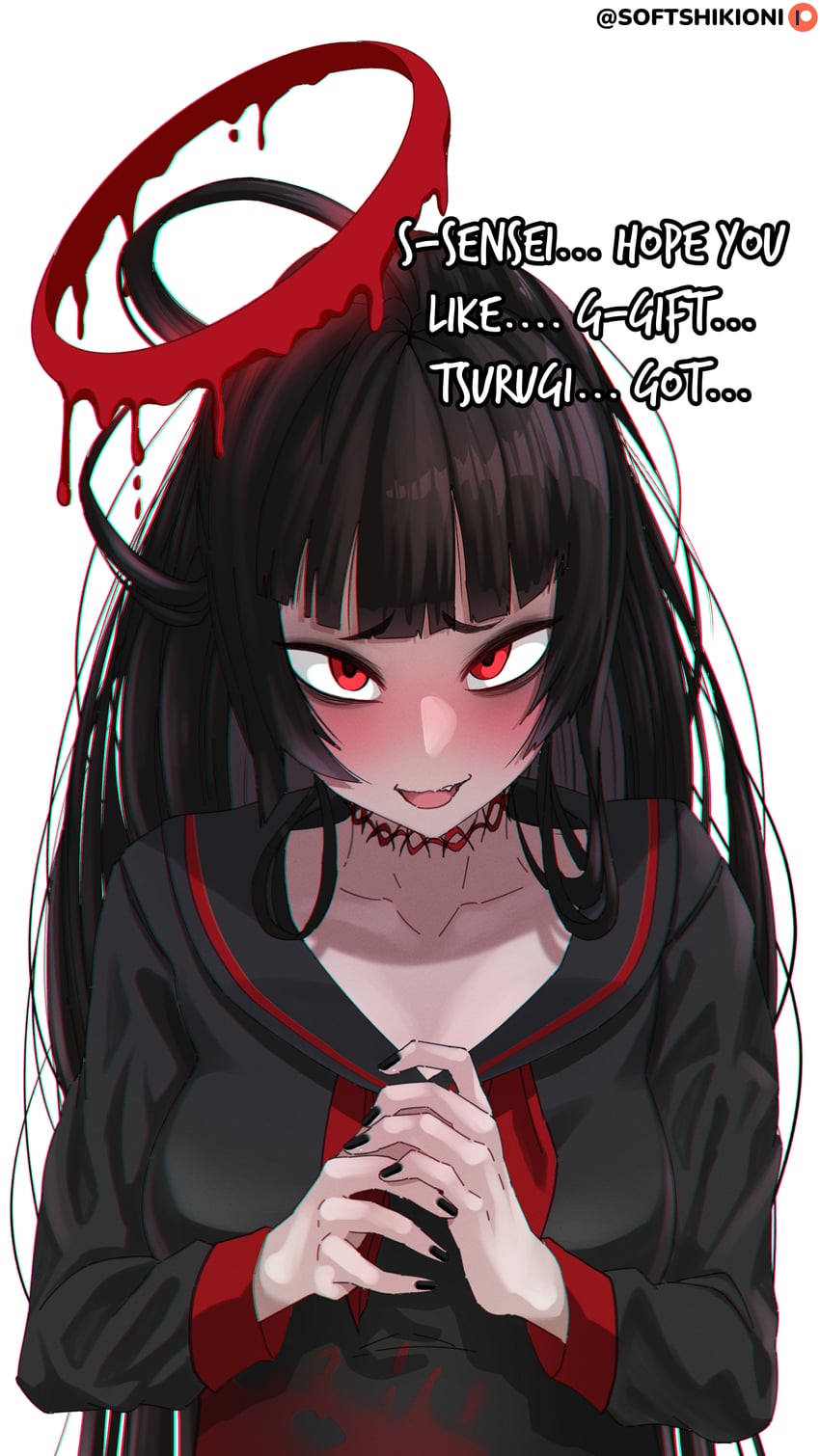 tsurugi (blue archive) drawn by softshiki_oni