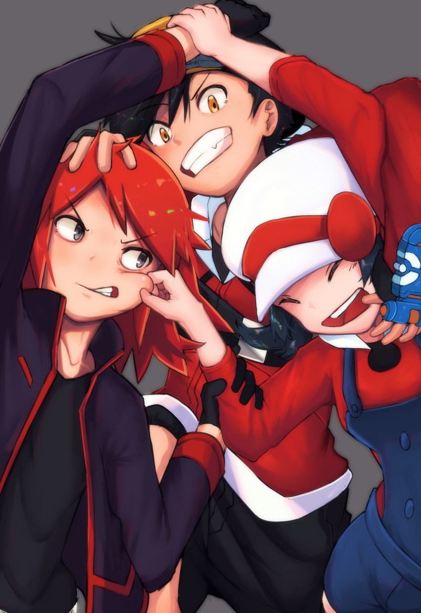 ethan, silver, and kris (pokemon and 1 more) drawn by rameco
