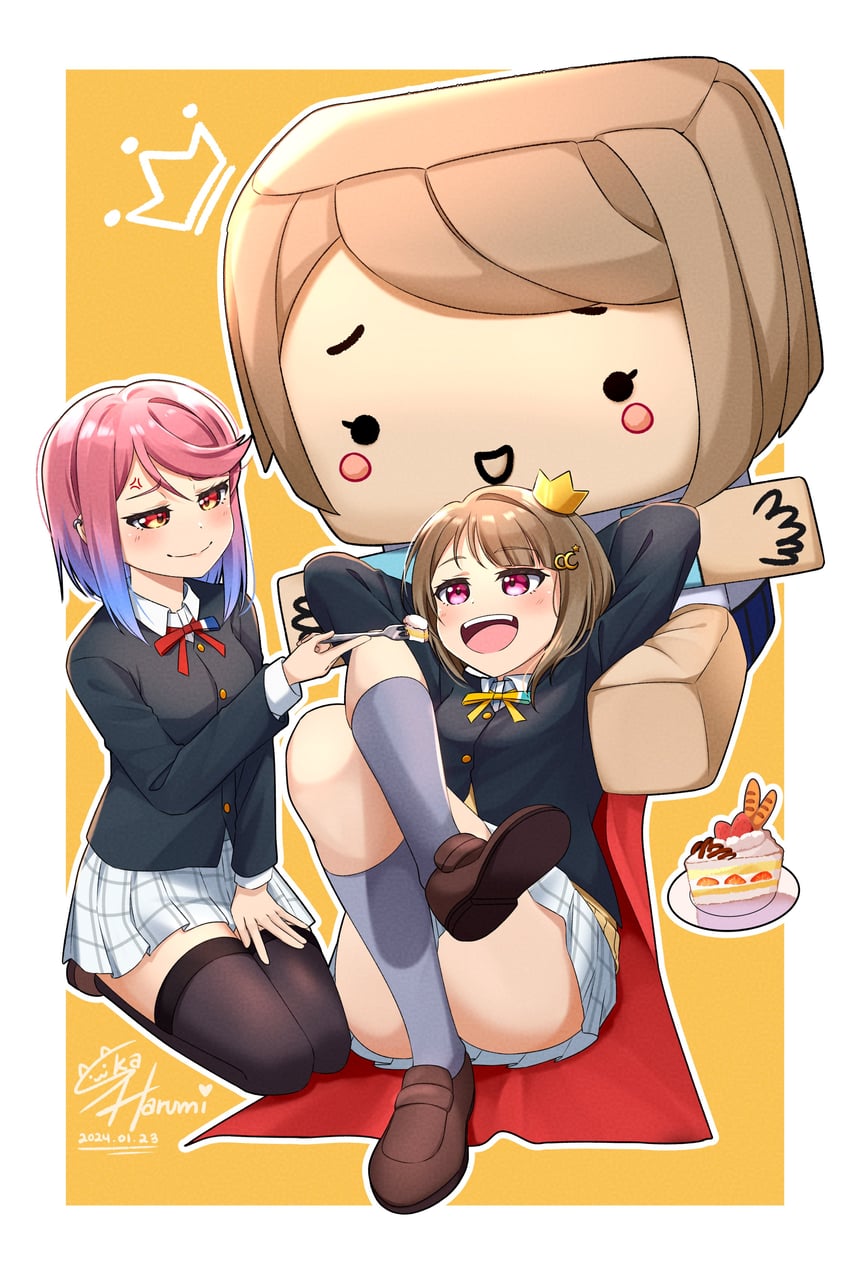 nakasu kasumi, danboo, and fuyumi (original and 2 more) drawn by ska.harumi