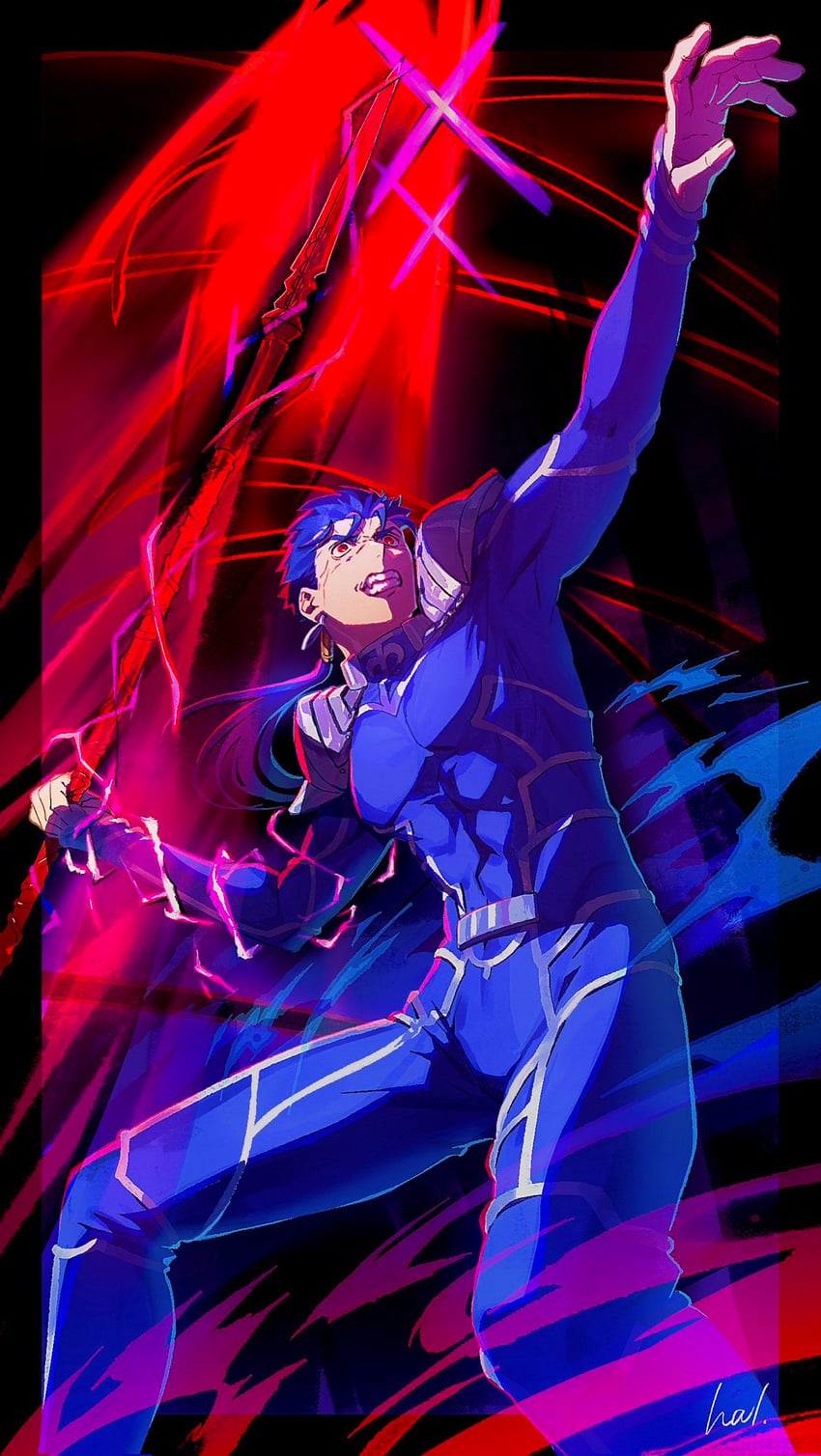 cu chulainn (fate and 2 more) drawn by hal_(haaaalhal)