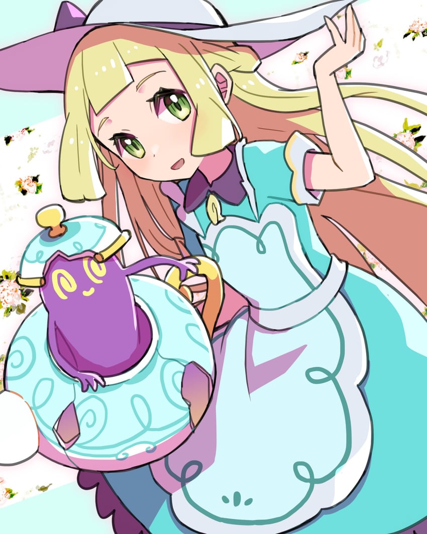 lillie and polteageist (pokemon and 1 more) drawn by peppedayo_ne