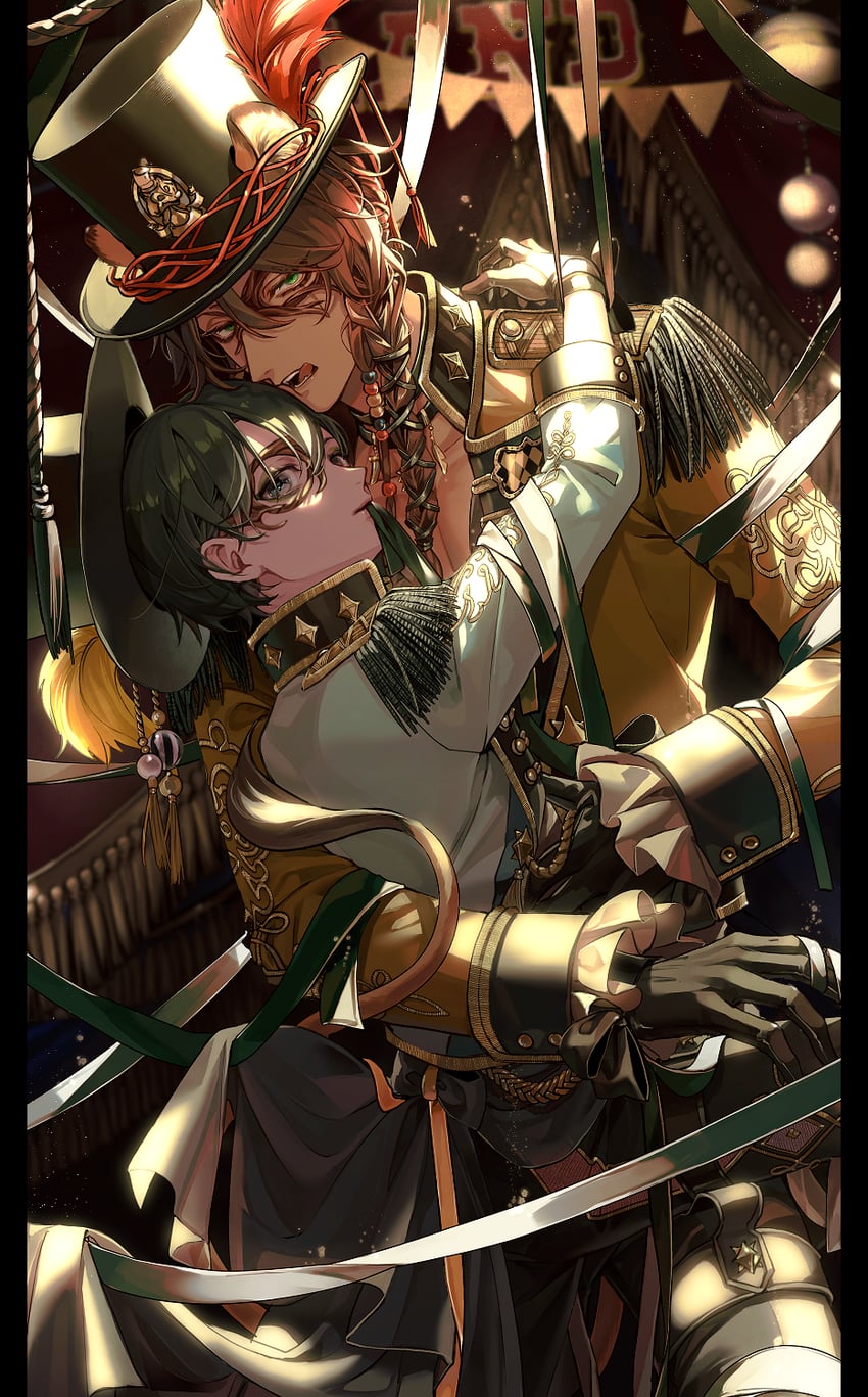yuu and leona kingscholar (twisted wonderland) drawn by redrabbit44