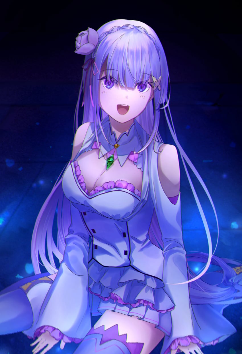 emilia (re:zero kara hajimeru isekai seikatsu) drawn by hiyo_(pixiv31594891)