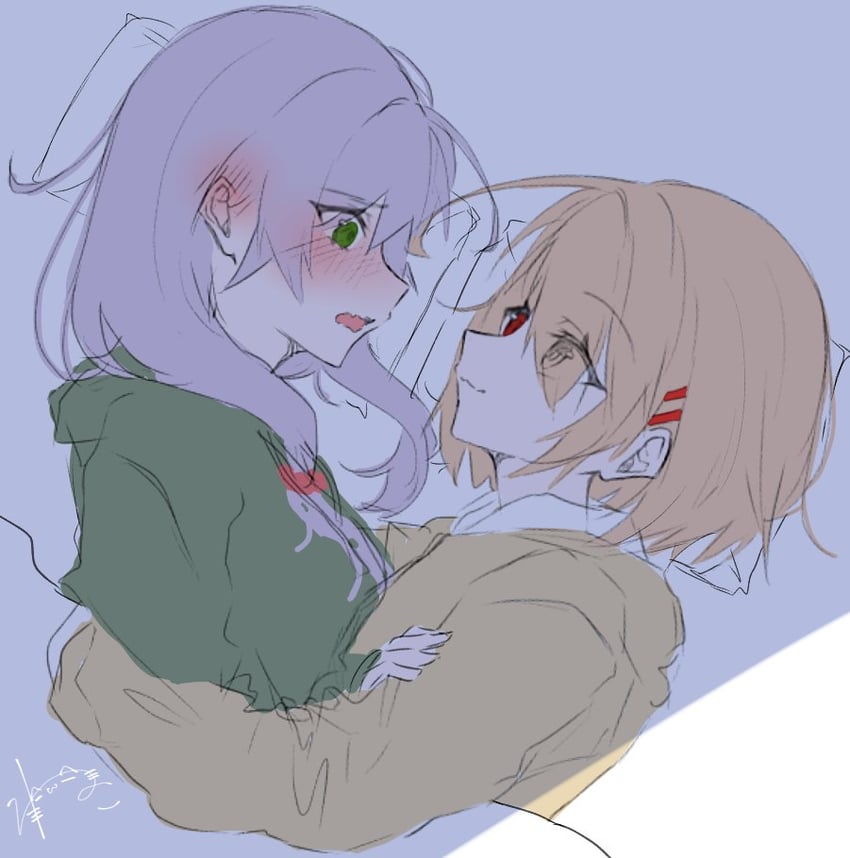 kayamori ruka and izumi yuki (heaven burns red) drawn by match_neco