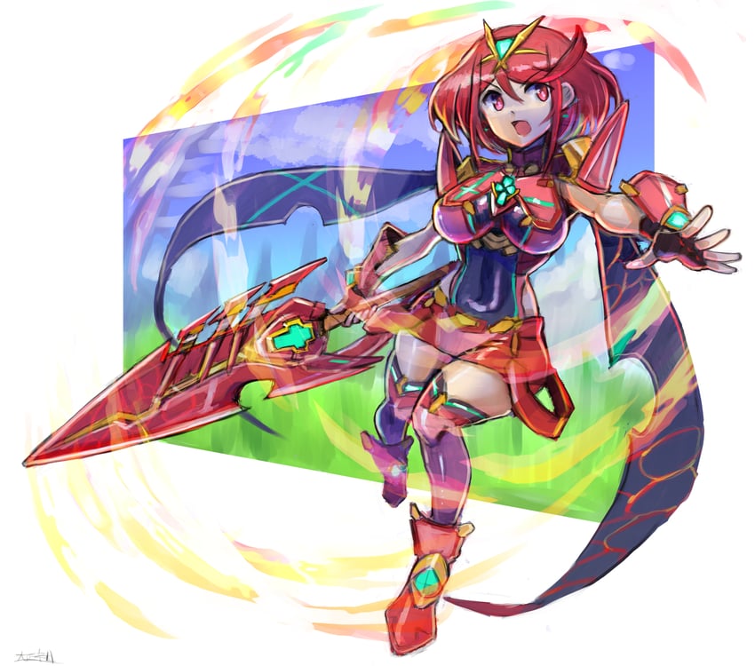 pyra (xenoblade chronicles and 1 more) drawn by oomasa_teikoku
