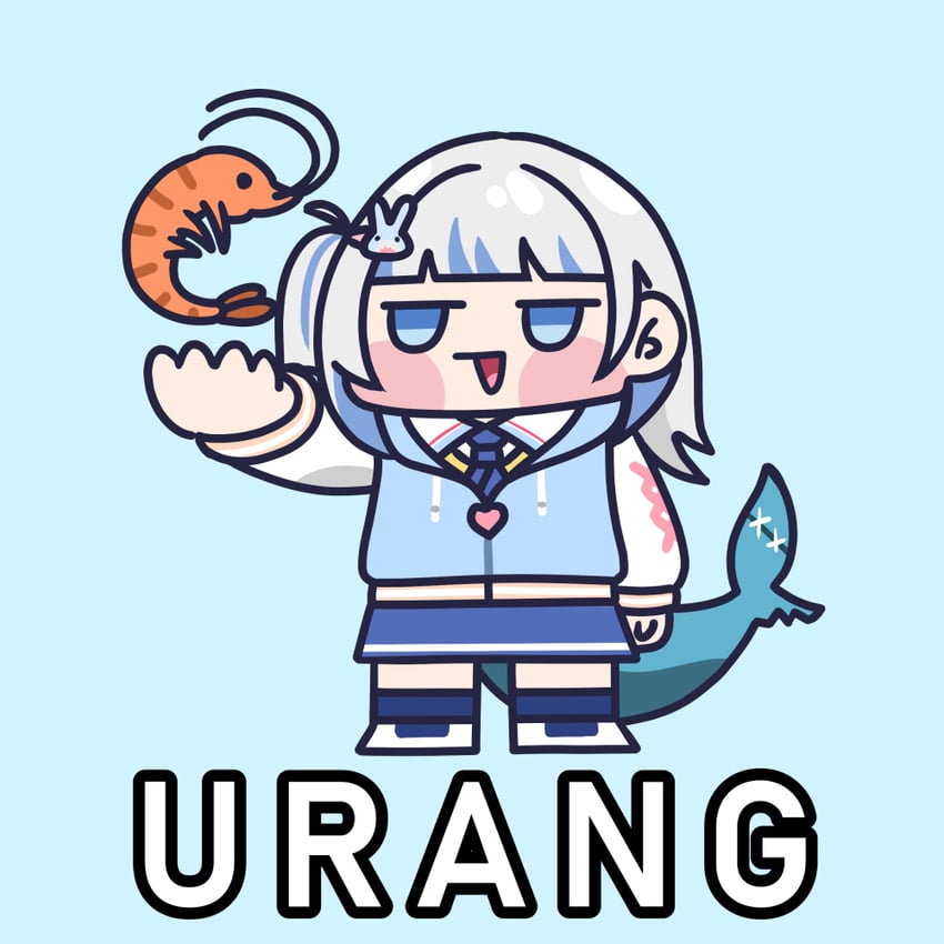 gawr gura and ebi-chan (hololive and 1 more) drawn by arkonion