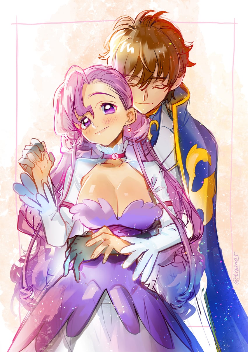 kururugi suzaku and euphemia li britannia (code geass) drawn by tibino