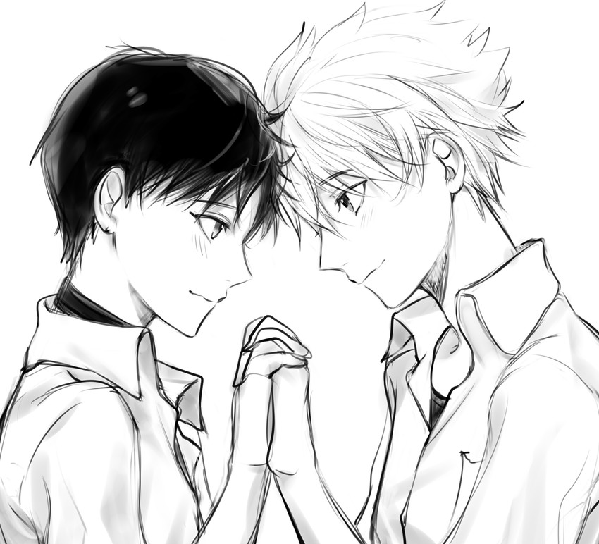 ikari shinji and nagisa kaworu (neon genesis evangelion and 2 more) drawn by muuyiie