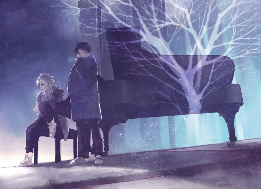 ikari shinji and nagisa kaworu (neon genesis evangelion and 2 more) drawn by mozzu