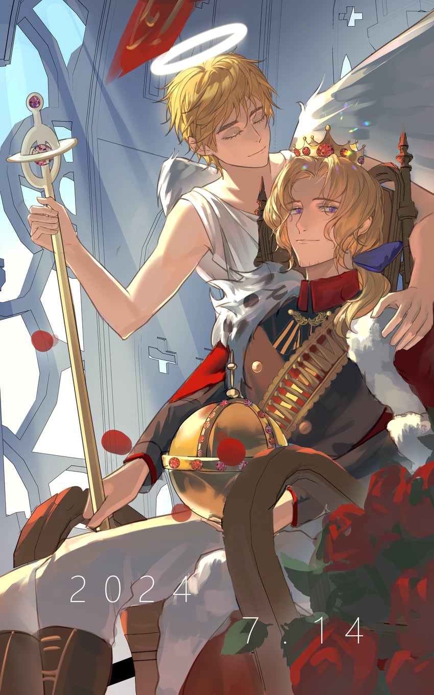 united kingdom and france (axis powers hetalia) drawn by miaoxingzhou
