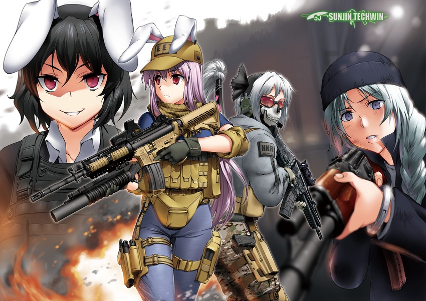 konpaku youmu, reisen udongein inaba, inaba tewi, yagokoro eirin, and ghost (touhou and 2 more) drawn by henshako